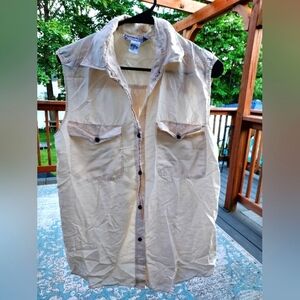 Vintage Silk Sleeveless Button-up Blouse